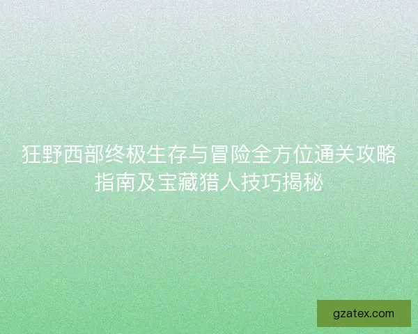 狂野西部终极生存与冒险全方位通关攻略指南及宝藏猎人技巧揭秘